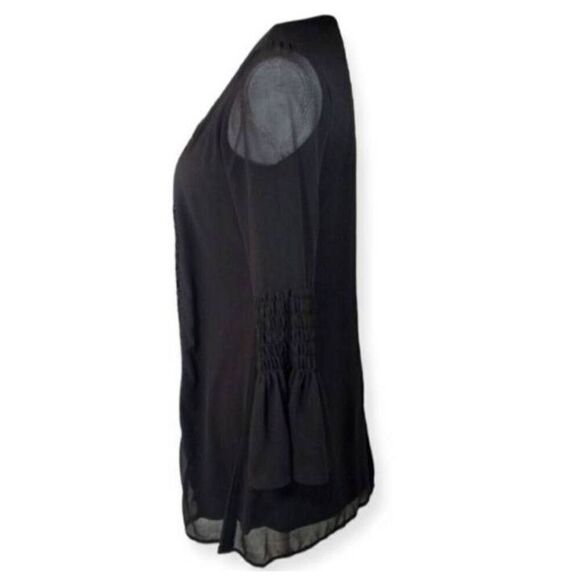 SEQUIN HEARTS BLACK BELL SLEEVE DRESS SZ.S EUC. - Picture 4 of 8